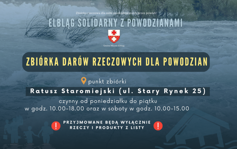 Zdjęcie do Zbi&oacute;rka rzeczowa dla powodzian z południa Polski