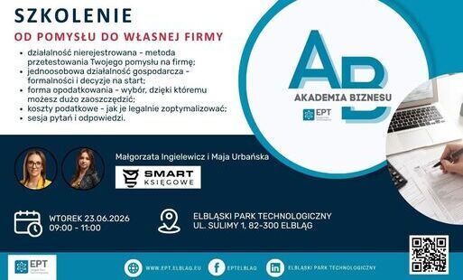 Zdjęcie do Od pomysłu do własnej firmy - szkolenie dla przedsiębiorc&oacute;w w EPT