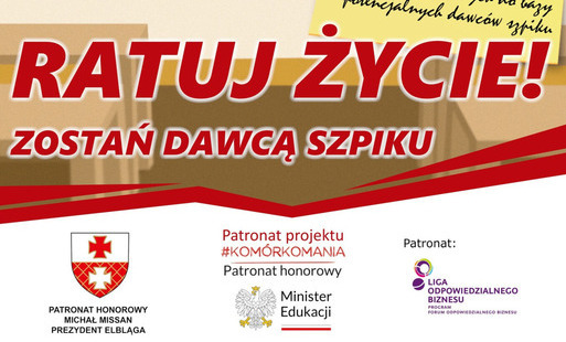 Zdjęcie do „Szpik Misja” – miejska akcja rejestracji potencjalnych dawców szpiku w elbląskich szkołach