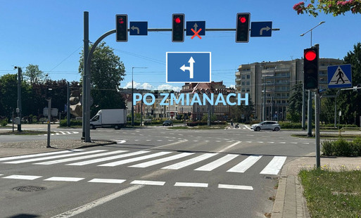 Zdjęcie do Zmiana organizacji ruchu na skrzyżowaniu ul. Traugutta i ul. Grota-Roweckiego w Elblągu