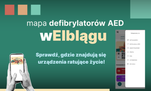Zdjęcie do Defibrylatory AED w aplikacji &bdquo;wElblągu&rdquo;. Sprawdź, gdzie znajdują się urządzenia ratujące życie