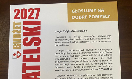 Zdjęcie do Ruszyło głosowanie w Budżecie Obywatelskim 2027