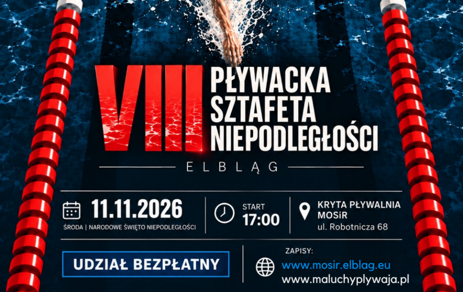 VIII Pływacka Sztafeta Niepodległości w Elblągu