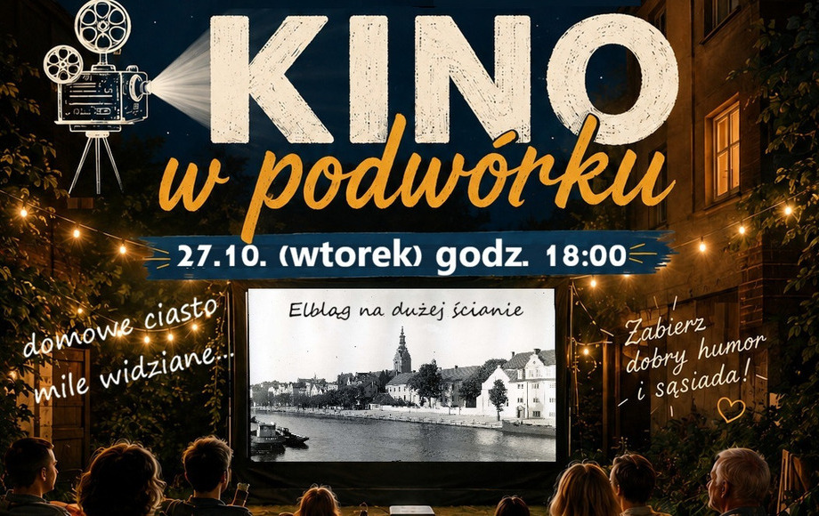 Kino w podwórku w Bibliotece Pedagogicznej w Elblągu
